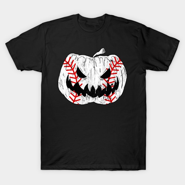 baseball player scary pumpkin vintage costume T-Shirt by BramCrye